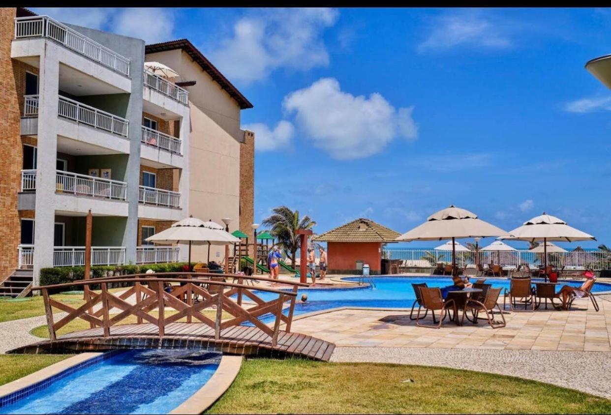 Apartamento Vista Total Do Mar Uma Cobertura A 400M Do Beach Park No Porto Das Dunas Aquiraz Condominio Terramaris Piscina Ampla Parque Infantil Sauna Estacionamento Privado エクステリア 写真